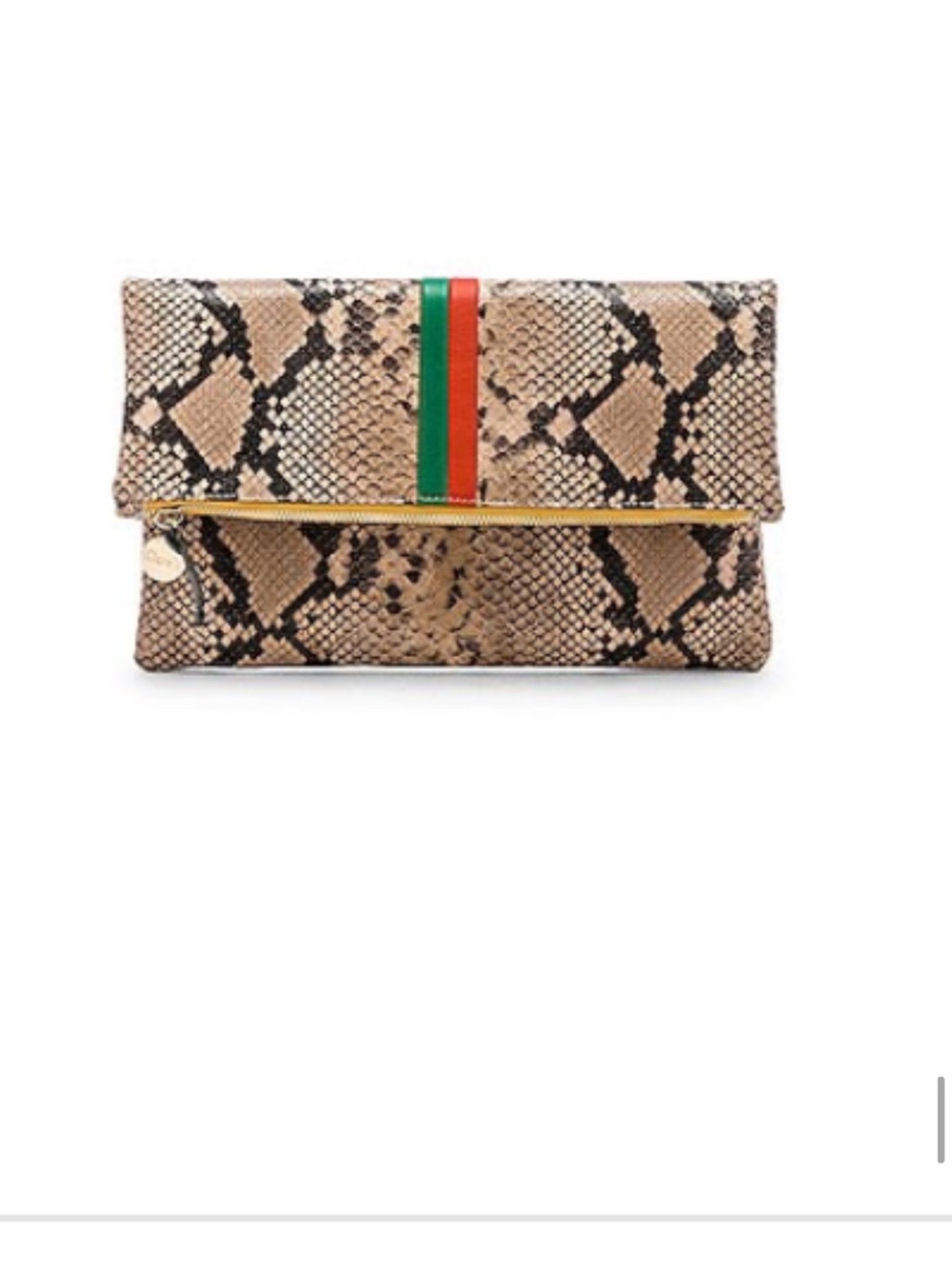 Clare V Foldover Clutch in Snake